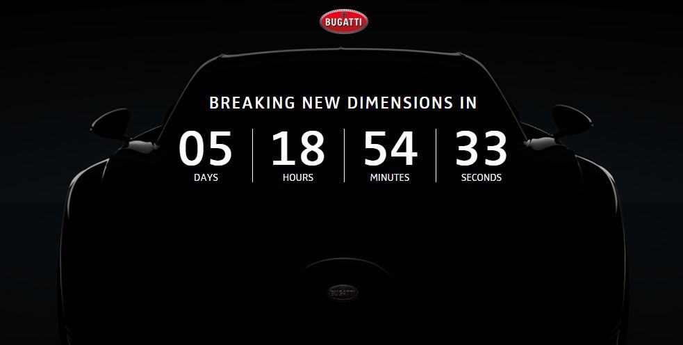 Bugatti Chiron - таймер обратного отсчета до премьеры