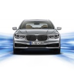 BMW 7-Series 2016 grey front view / темно серый спереди