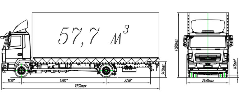 Габариты полуприцепа маз трехосный