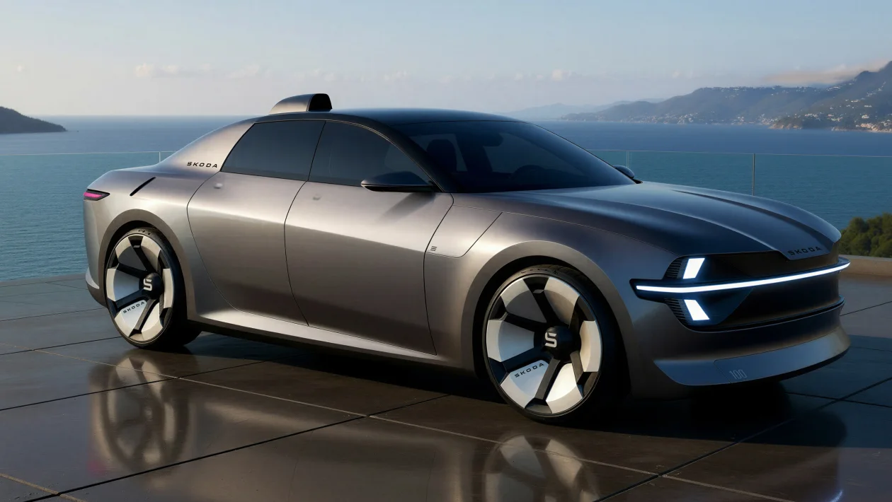 Skoda представила концепт электроседана 100 с задним приводом